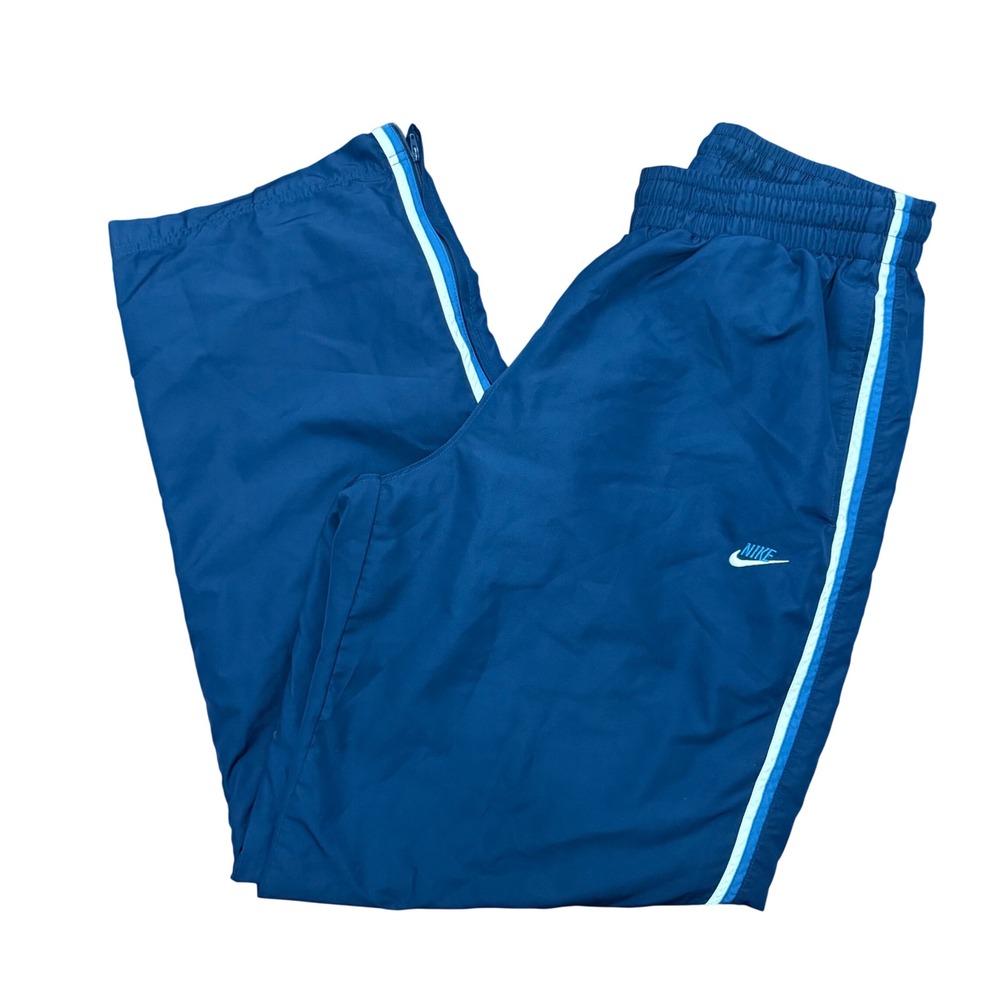 Nike Track Pants Mens L Navy Blue Vintage Y2K Side Stripe Mesh Lined 228985-451